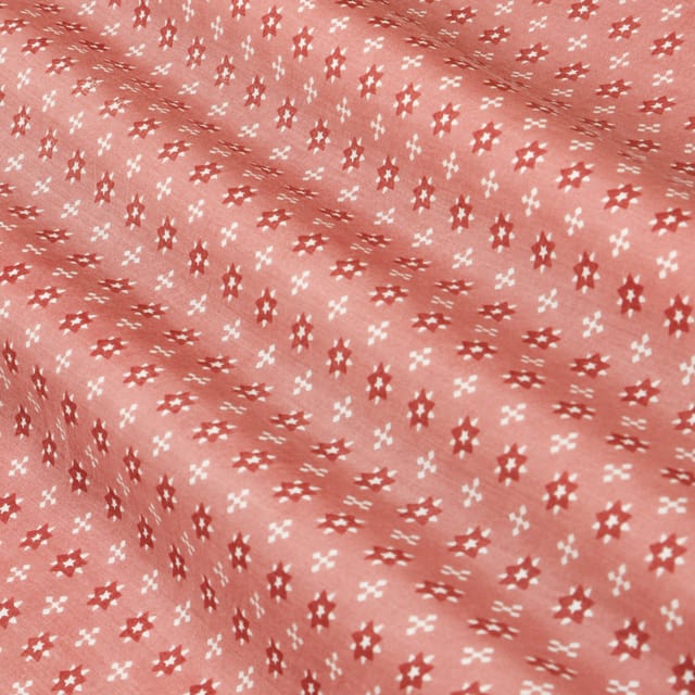 Rouge Pink Muslin Digital Floral Print Fabric