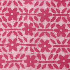 Hot Pink Cotton Floral Batik Print Fabric