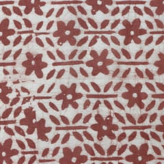 Brown Cotton Floral Batik Print Fabric