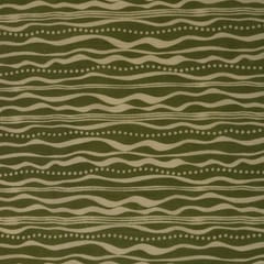 Moss Green Muslin Flowy Stripe Pattern Print Fabric