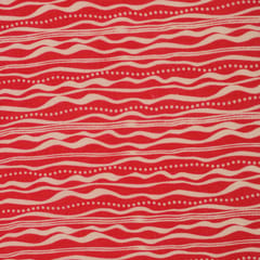 Tart Red Muslin Flowy Stripe Pattern Print Fabric