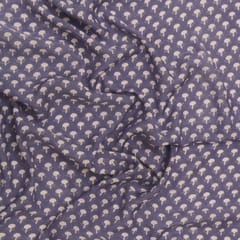 Azzure Blue Muslin Floral Pattern Print Fabric