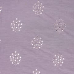 Lilac Chanderi Voil Beautifull Floral Sequins Sippi Embroidery Fabric