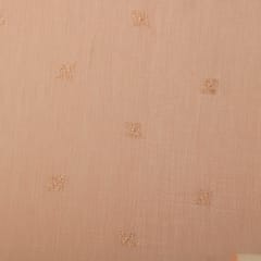 Flamingo Pink Chanderi Sleek Golden Embroidery Fabric
