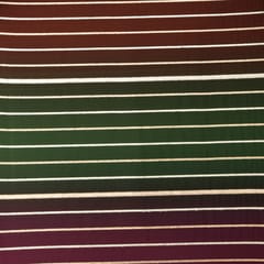 Magenta , Red & Bottle Green Organza Stripe Gota Work Fabric