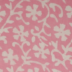 Baby Pink Cotton Batik Print Fabric