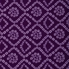 Violet Purple and White Bandhani Print Art Crepe Fabric