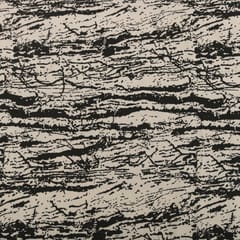 Pearl White and Black Textured Print Art Crepe Fabric
