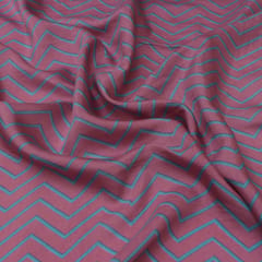 Cotton Candy Pink and Blue Zig-Zag Muslin Print Loom