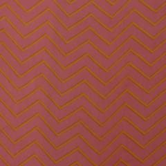 Salmon Pink and Yellow Zig-Zag Muslin Print Loom