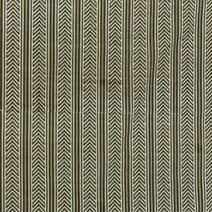 Sienna Brown and White Stripe Print Cotton Fabric