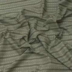 Sienna Brown and White Stripe Print Cotton Fabric