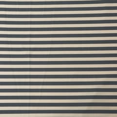 Steel Grey and White Stripe Crepe Fabric
