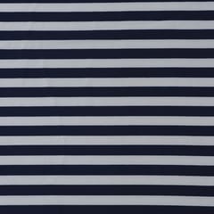 Shadow Black and White Stripe Crepe Fabric
