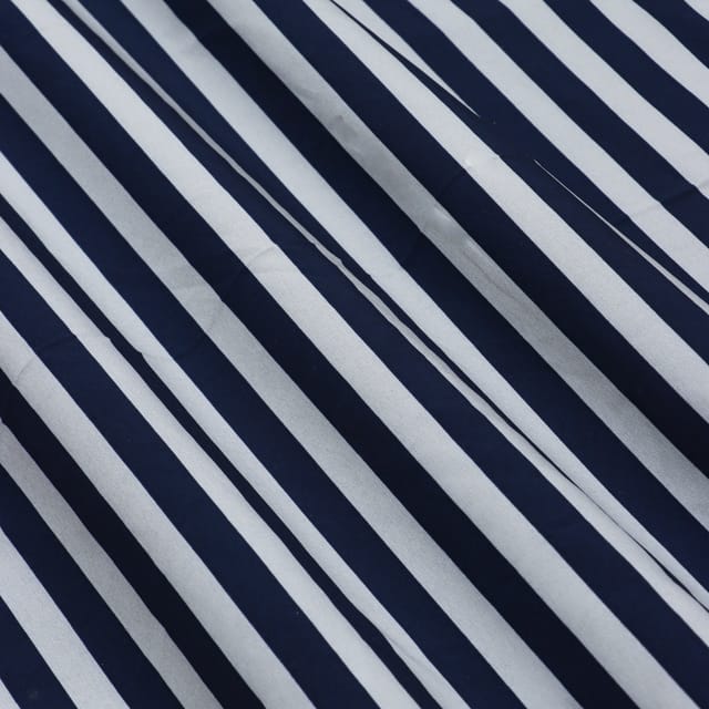 Shadow Black and White Stripe Crepe Fabric