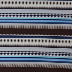 Multitoned Blue Stripe Crepe Fabric