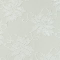 White Floral Chantilly Net Fabric