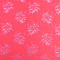 Fuscia Pink Floral Chantilly Net Fabric