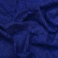 Berry Blue Floral Chantilly Net Fabric