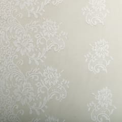 Linen White Floral Chantility Net Fabric