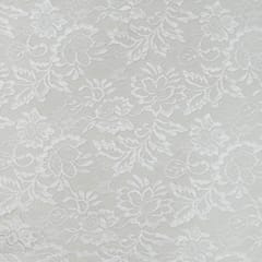 Calm White Floral Chantility Net Fabric