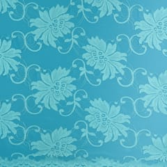 Caded Blue Floral Chantility Net Fabric