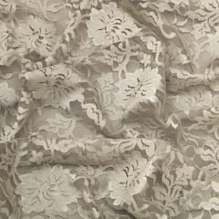 Gray Floral Chantility Lace Fabric