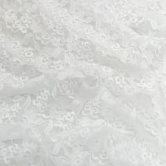 Snow White Lycra Net Self Fabric