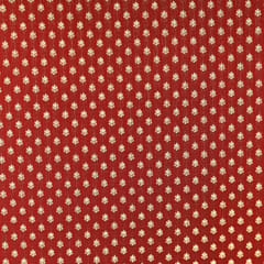 Currant Red Brocade Gold Zari Booti Paudi Embrodiery Fabric
