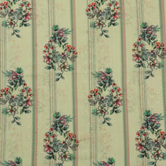 Mulmul Sand Cream Overlay Floral Print Embroidery Fabric
