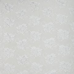 Pearl White Floral Chantilly Net Fabric