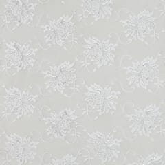 Pearl White Floral Chantilly Net Fabric