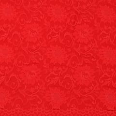 Crimson Red Floral Chantilly Lace Fabric