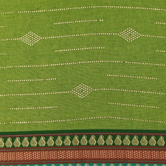 Sage Green with Gold Mukaishi Cotton Print Fabric