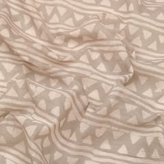Ash Grey Batik Print Chanderi Silk Voil Fabric