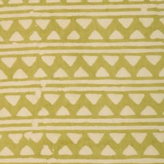 Khaki Cream Batik Print Chanderi Silk Voil Fabric