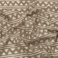 Ash Grey Batik Print Chanderi Silk Voil Fabric