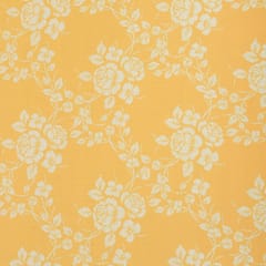 Peach Cream Floral Print Cotton Fabric