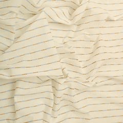 Pearl White Foil Print Cotton Fabric