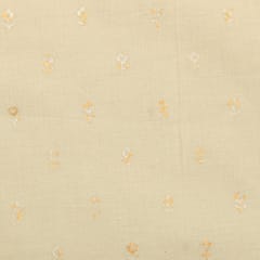 Pearl White Shimmering Foil Kora Cotton Fabric