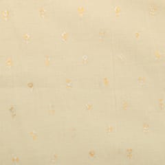 Pearl White Shimmering Foil Kora Cotton Fabric
