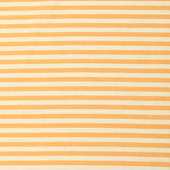 Cream and Orange Stripe Print Cotton Fabric