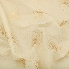 Pearl White Motif Foil Print Cotton Fabric