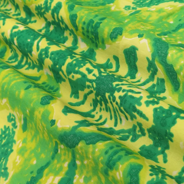 Emerald Green Tie-Dye Print Cotton Fabric