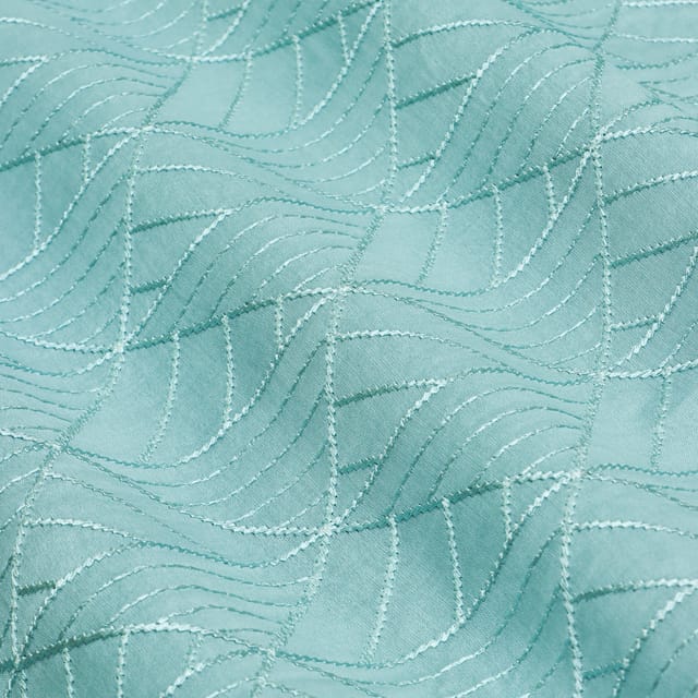 Sky Blue Nokia Silk Thread Embroidery Fabric