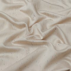 White Georgette Stripe Work Fabric
