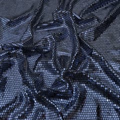 Black Crush Silver Sequin Work Fabric