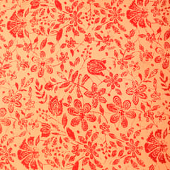 Apricot Cotton Floral Digital Print Fabric