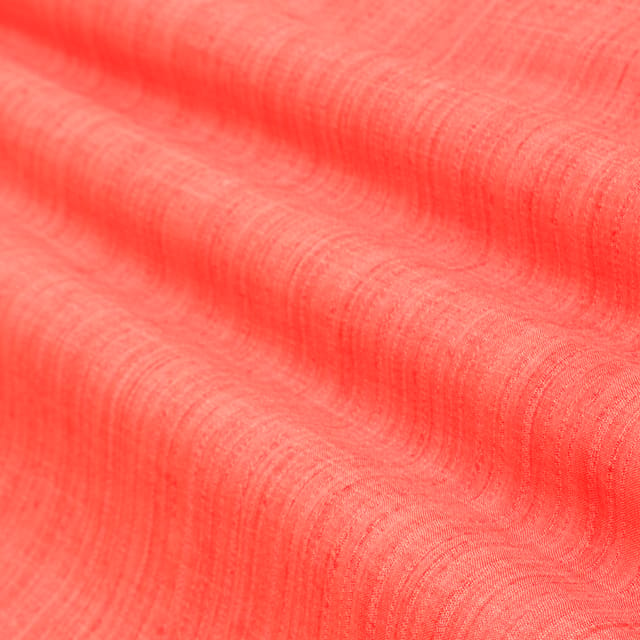 Carrot Pink Plain Mahi Silk Fabric
