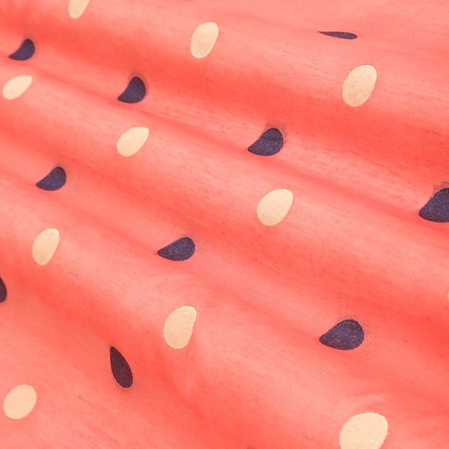 Bubblegum Pink Chanderi Booti Embroidery Fabric